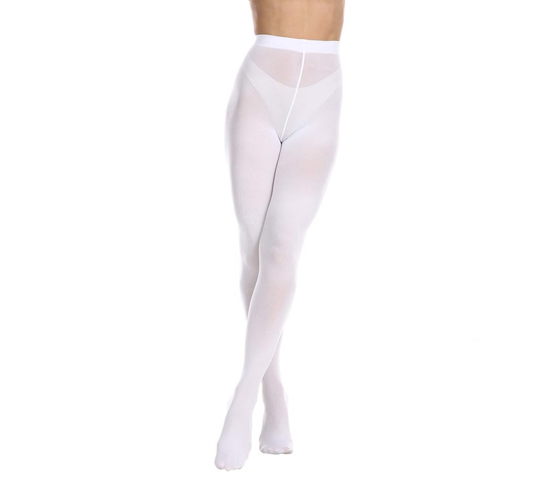 Frola Women's 80 Denier Soft Semi Opaque Solid Color Footed Pantyhose Tights((Small-Medium,2Pairs White) - Image 2